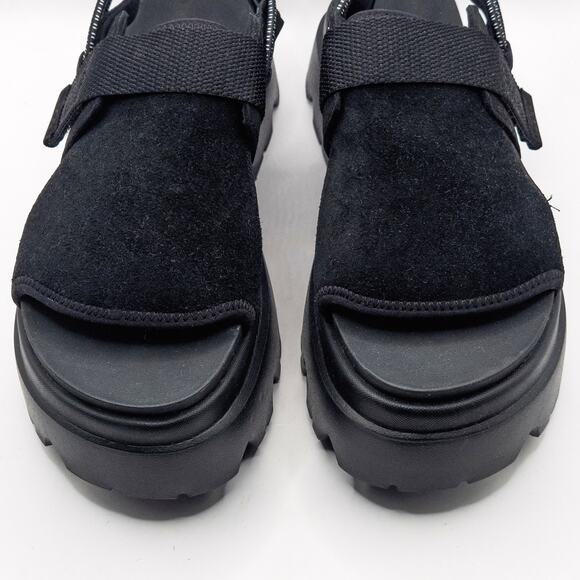 UGG Women’s Platform Sandals Black Suede Chunky Sole Normcore Minimalist Size 9 - Picture 4 of 9